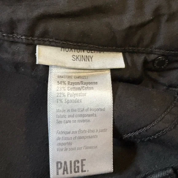 PAIGE Hoxton Ultra Skinny Classic Black Stretch Denim Women’s Jeans - Picture 7 of 7